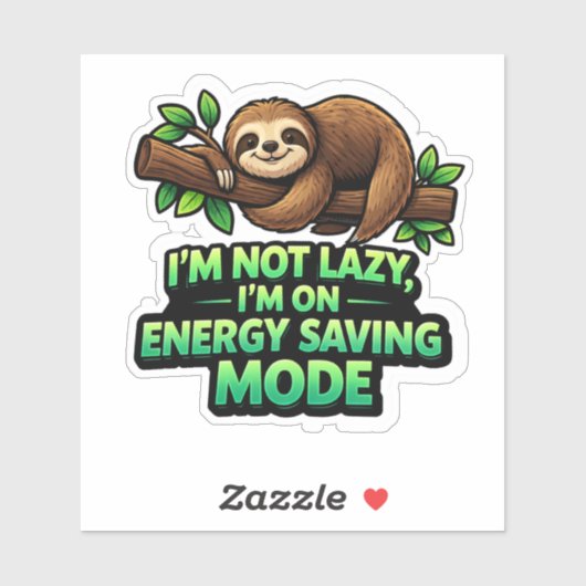 Grappige Luiaard Energiebesparende Modus Sticker (Vel)