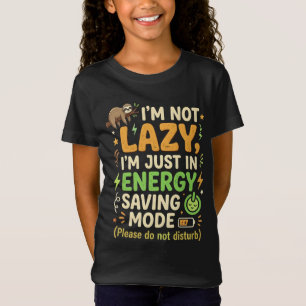 Grappige Luiaard Energiebesparende Modus Typografi T-shirt