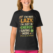 Grappige Luiaard Energiebesparende Modus Typografi T-shirt (Voorkant)