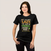 Grappige Luiaard Energiebesparende Modus Typografi Tri-Blend Shirt (Voorkant volledig)