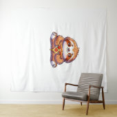 Grappige luiaard eten Pizza, Kawaii Dierenvriend C Wandkleed (In Situ (horizontaal))