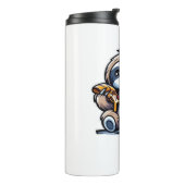 Grappige luiaard eten Pizza, Kawaii Dierenvriend O Thermosbeker (Gedraaid links)