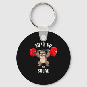 Grappige Luiaard Fitness Squat Workout Gewichtheff Sleutelhanger