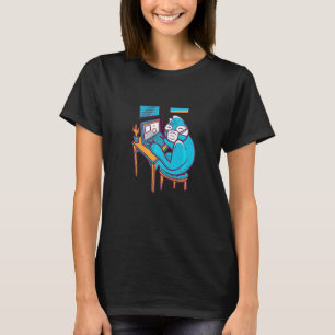 Grappige Luiaard Freelancer Vrij Werkend Vanuit Th T-shirt