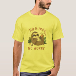 Grappige Luiaard “Geen Haast Geen Zorg” Knuffelige T-shirt