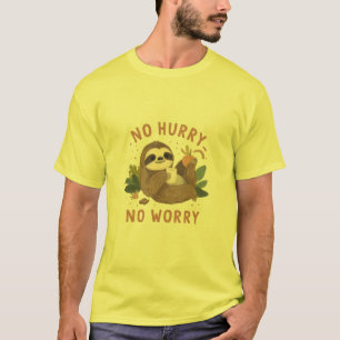 Grappige Luiaard “Geen Haast Geen Zorg” Knuffelige T-shirt