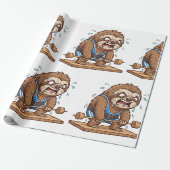 Grappige Luiaard Gewichtheffer Gym Sport Cadeaupapier (Uitgerold)