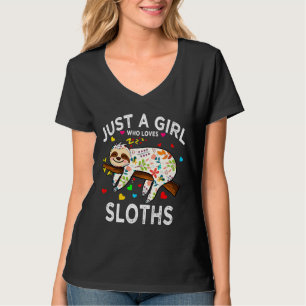 Grappige luiaard gewoon een meisje dat houdt van t-shirt
