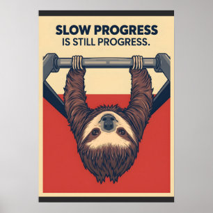 Grappige Luiaard Gym Motivatie Poster - Trage Voor