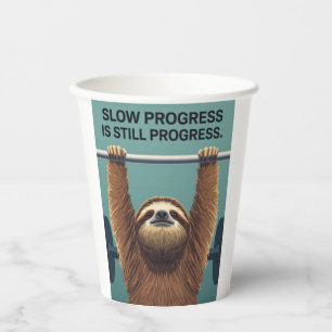 Grappige Luiaard Gym Motivatie Poster - Trage Voor Papieren Bekers