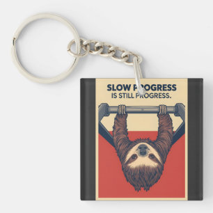 Grappige Luiaard Gym Motivatie Poster - Trage Voor Sleutelhanger