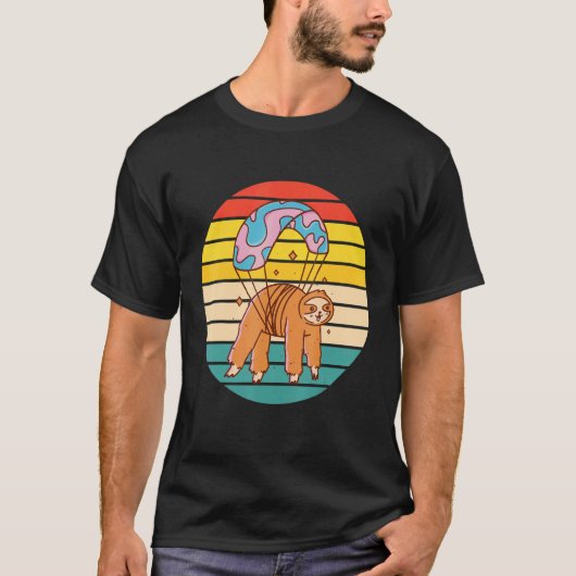 Grappige luiaard in de valschermuit t-shirt (Voorkant)