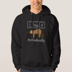 Grappige luiaard in dutje periodiek voor wetenscha hoodie