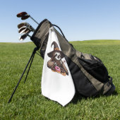 Grappige luiaard in heks Pet genieten van donuts - Golfhanddoek (Groen)