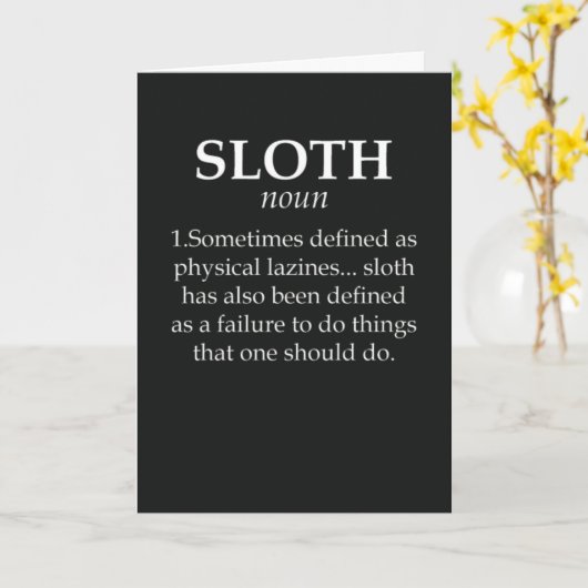 Grappige Luiaard Kaarten Dier Langzaam Lui Ontspan (Gele Bloem)