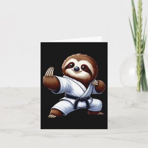 Grappige Luiaard Karate Martial Arts Japanse Marti Kaart