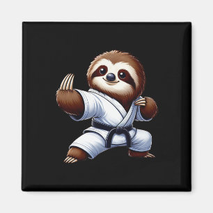 Grappige Luiaard Karate Martial Arts Japanse Marti Magneet