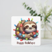 Grappige Luiaard Kerst Kaart (Staand voorkant)