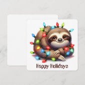 Grappige Luiaard Kerst Kaart (Voorkant / Achterkant)