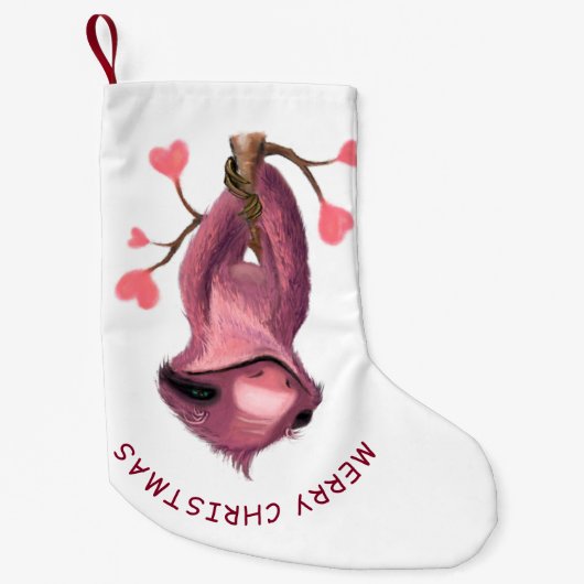 Grappige luiaard kerstkous kleine kerstsok (Voorkant)
