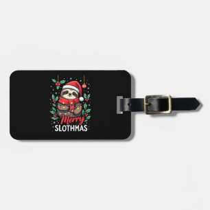Grappige Luiaard Kerstverlichting Gelukkig Luiaard Bagagelabel