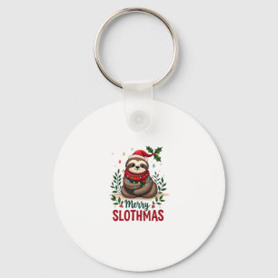Grappige Luiaard Kerstverlichting Gelukkig Luiaard Sleutelhanger
