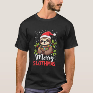 Grappige Luiaard Kerstverlichting Gelukkig Luiaard T-shirt