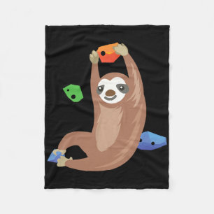 Grappige luiaard klimt voor een klimmer Bouldering Fleece Deken