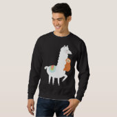 Grappige luiaard knuffelen Llama Alpaca Trui (Voorkant volledig)