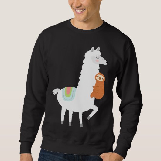 Grappige luiaard knuffelen Llama Alpaca Trui (Voorkant)