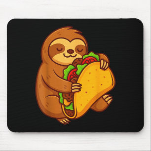 Grappige luiaard knuffelt taco mexicaans eten lief muismat