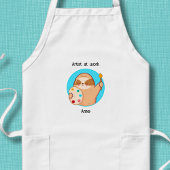 Grappige luiaard kunstenaar aan het werk lang schort