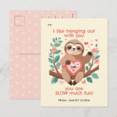 Grappige luiaard leuke dierlijke Valentijnsdag Feestdagenkaart (Voorkant / Achterkant)