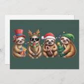 Grappige Luiaard Liefhebber Kerstverlichting Prett Feestdagenkaart (Voorkant / Achterkant)