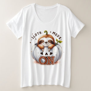 Grappige luiaard liefhebbers Herfst woord kunst Grote Maat T-shirt