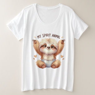 Grappige luiaard liefhebbers woord kunst grote maat t-shirt