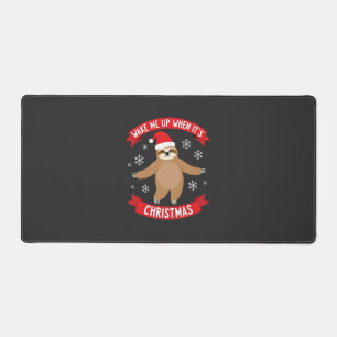 Grappige luiaard maak me wakker als het Kerstmis i Bureaumat