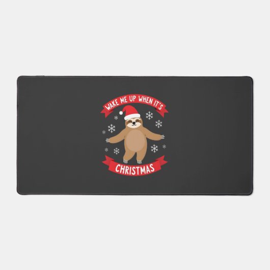 Grappige luiaard maak me wakker als het Kerstmis i Bureaumat (Voorkant)