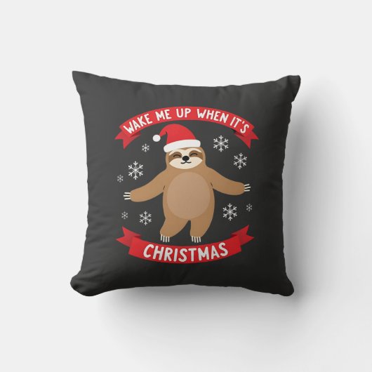 Grappige luiaard maak me wakker als het Kerstmis i Kussen (Voorkant)
