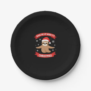 Grappige Luiaard maakt me wakker als zijn Kerstmis Papieren Bordje