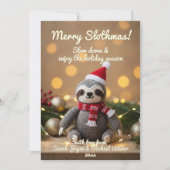 Grappige Luiaard Merry Slothmas Kerstvakantie Kaar Feestdagenkaart (Voorkant)