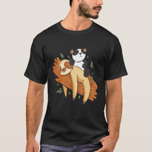 Grappige luiaard met een vriend slaapshirt panda t-shirt