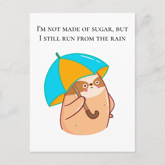 Grappige luiaard met paraplu briefkaart (Voorkant)