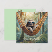 Grappige luiaard met zonnebril in een hangmat (Voorkant / Achterkant)