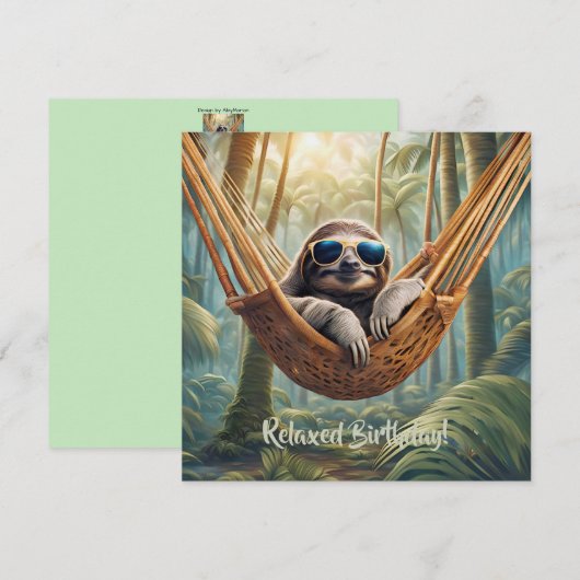 Grappige luiaard met zonnebril in een hangmat (Voorkant / Achterkant)