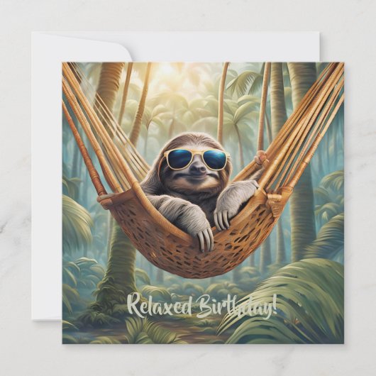 Grappige luiaard met zonnebril in een hangmat (Voorkant)