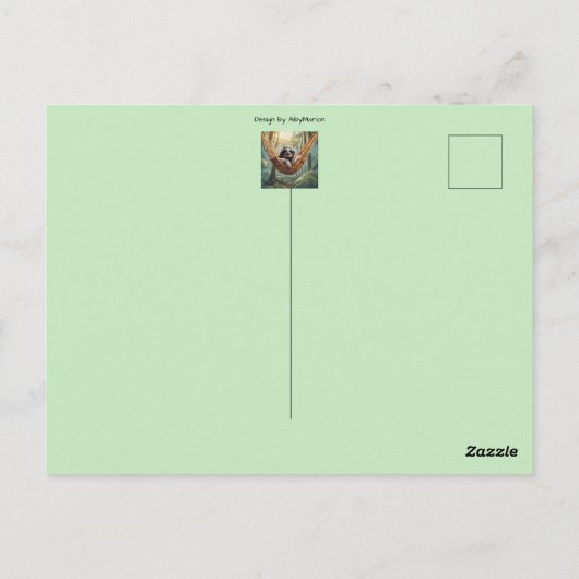 Grappige luiaard met zonnebril in een hangmat briefkaart (Achterkant)