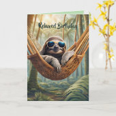 Grappige luiaard met zonnebril in een hangmat, op  kaart (Gele Bloem)