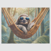 Grappige luiaard met zonnebril in een hangmat, tissuepapier (Voorkant)
