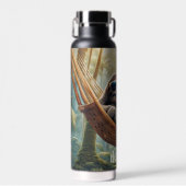 Grappige luiaard met zonnebril in een hangmat waterfles (Voorkant)